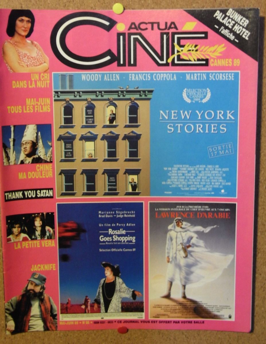 ACTUA CINE magazine side cover Issue 86 April/May 1989