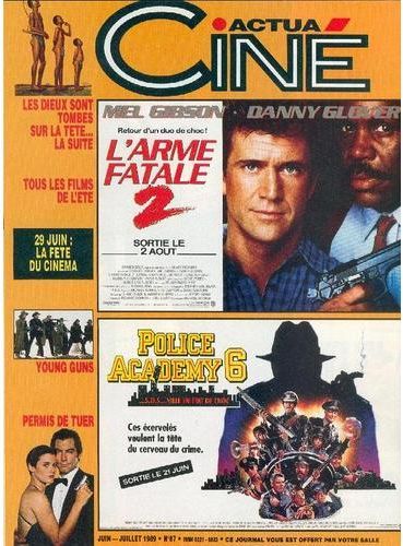 ACTUA CINE magazine side cover Issue 87 June 1989