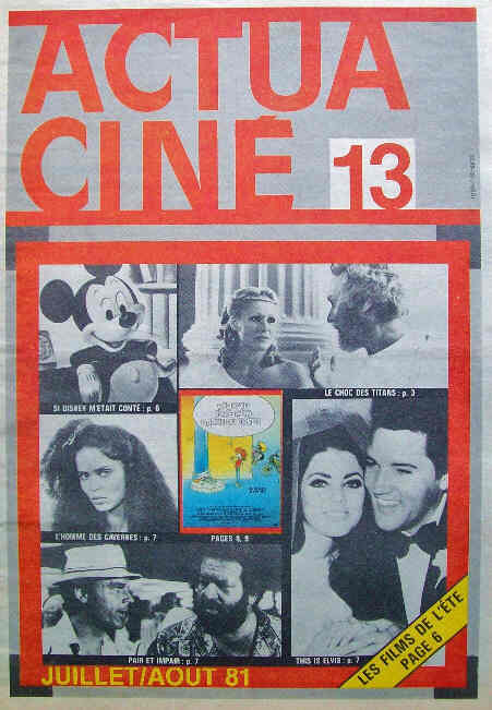 ACTUA CINE magazine side cover Issue 13 July/August 1981