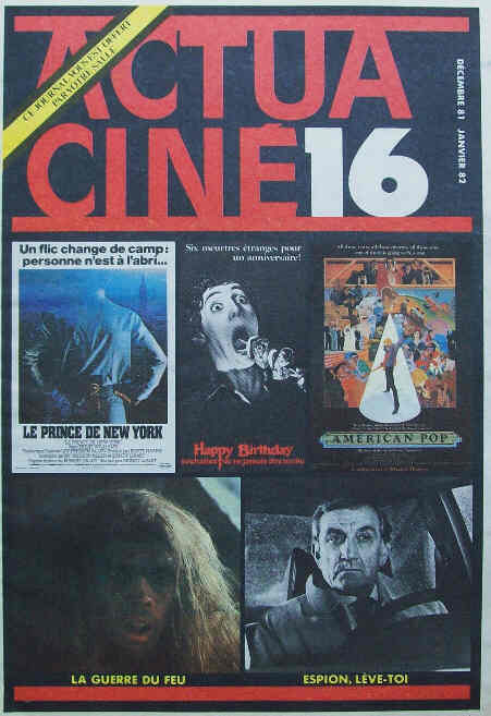 ACTUA CINE magazine side cover Issue 16 December 1981