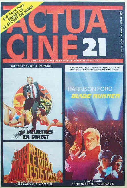 ACTUA CINE magazine side cover Issue 21 September/October 1982