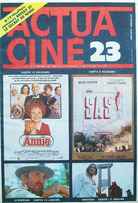 ACTUA CINE magazine side cover Issue 23 December 1982