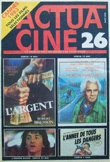 ACTUA CINE magazine side cover Issue 26 May/June 1983