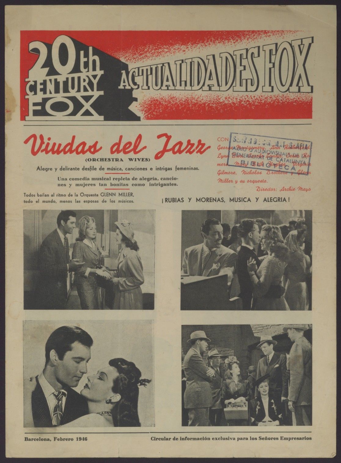 ACTUALIDADES FOX magazine side cover  February 1946
