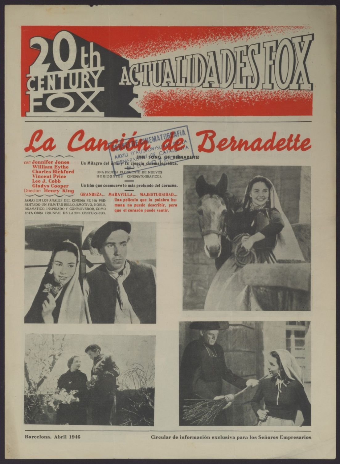 ACTUALIDADES FOX magazine side cover  April 1946