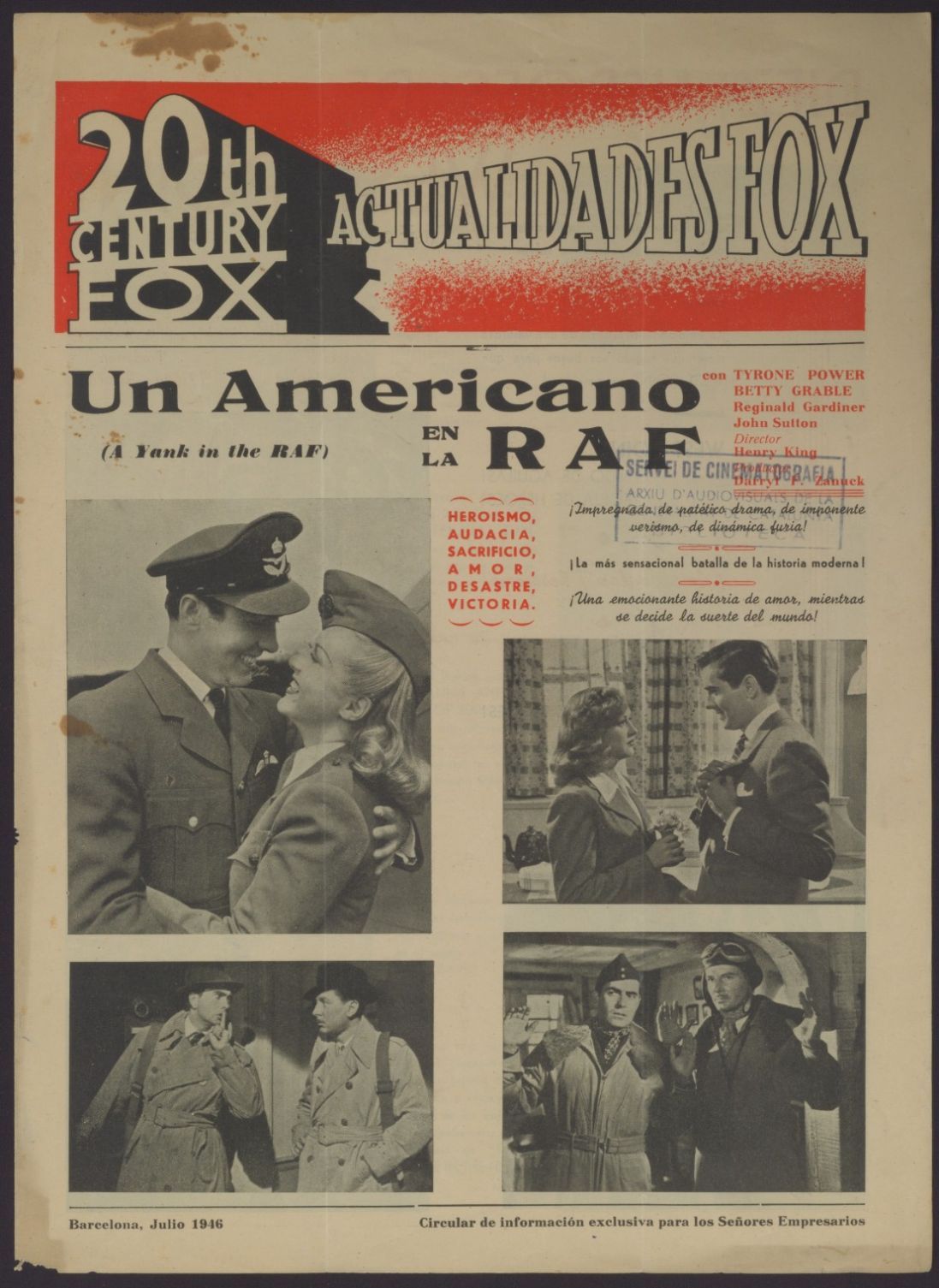 ACTUALIDADES FOX magazine side cover  July 1946