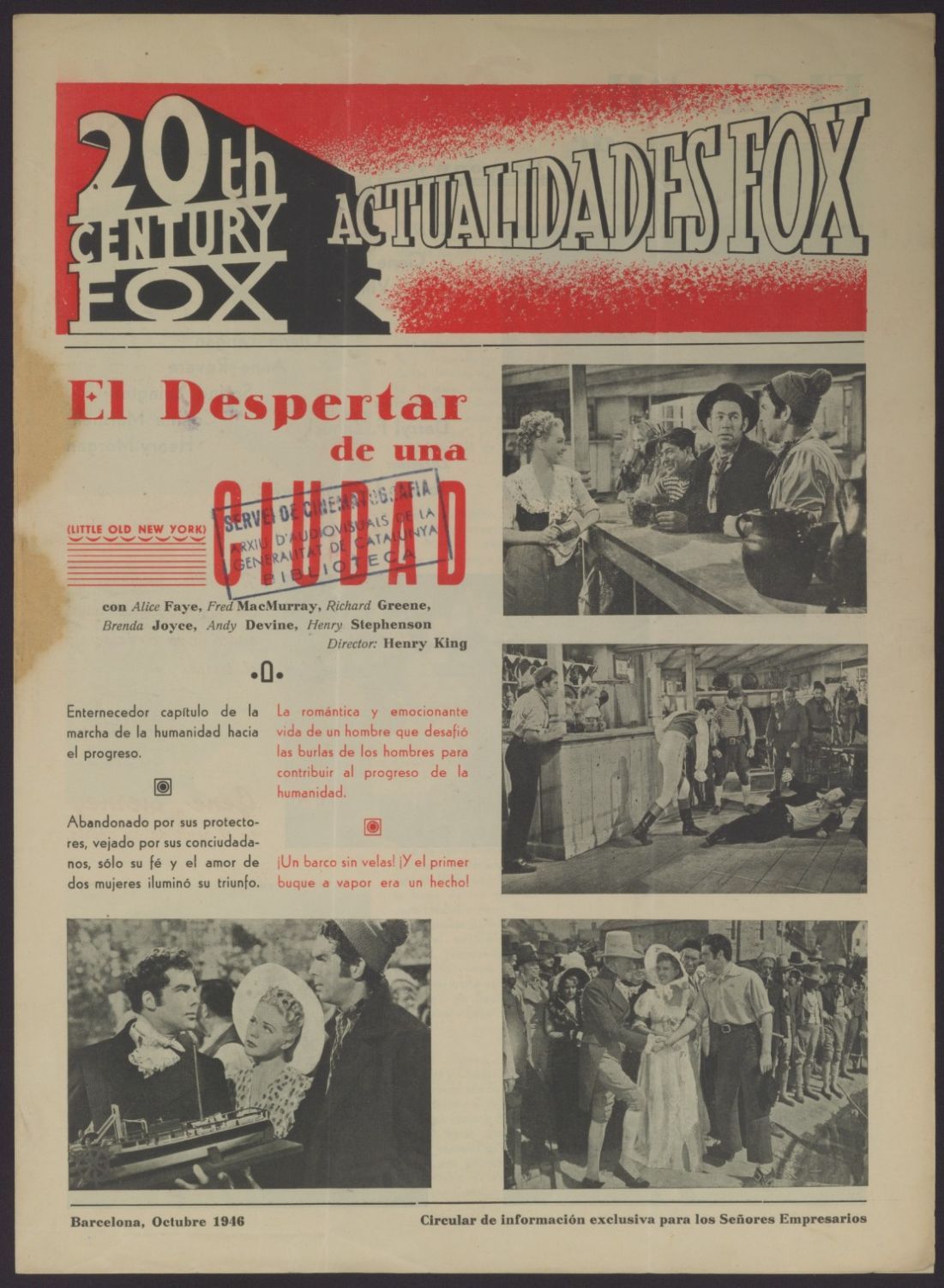 ACTUALIDADES FOX magazine side cover  October 1946
