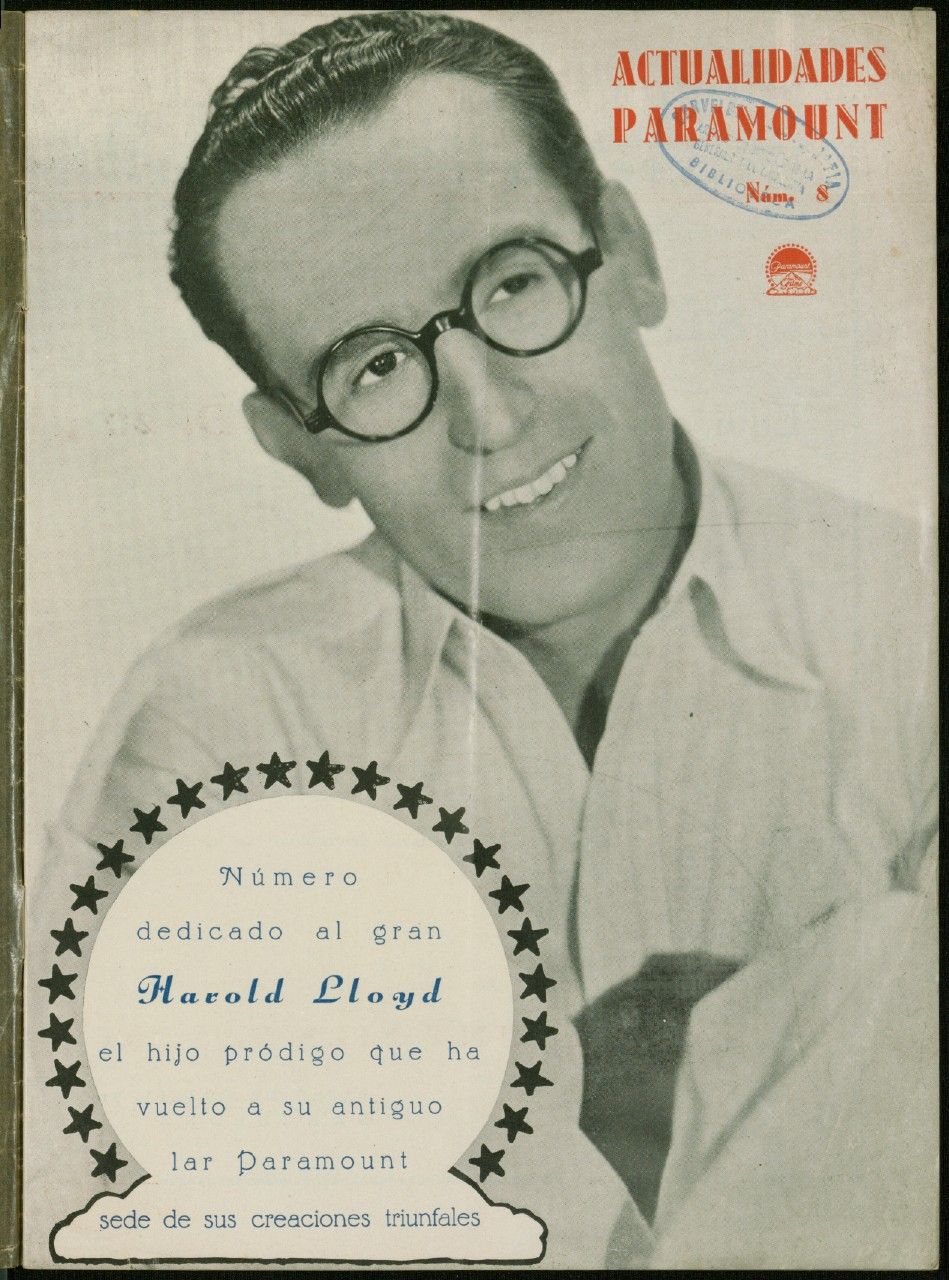 ACTUALIDADES PARAMOUNT magazine side cover Issue 8  April 1936