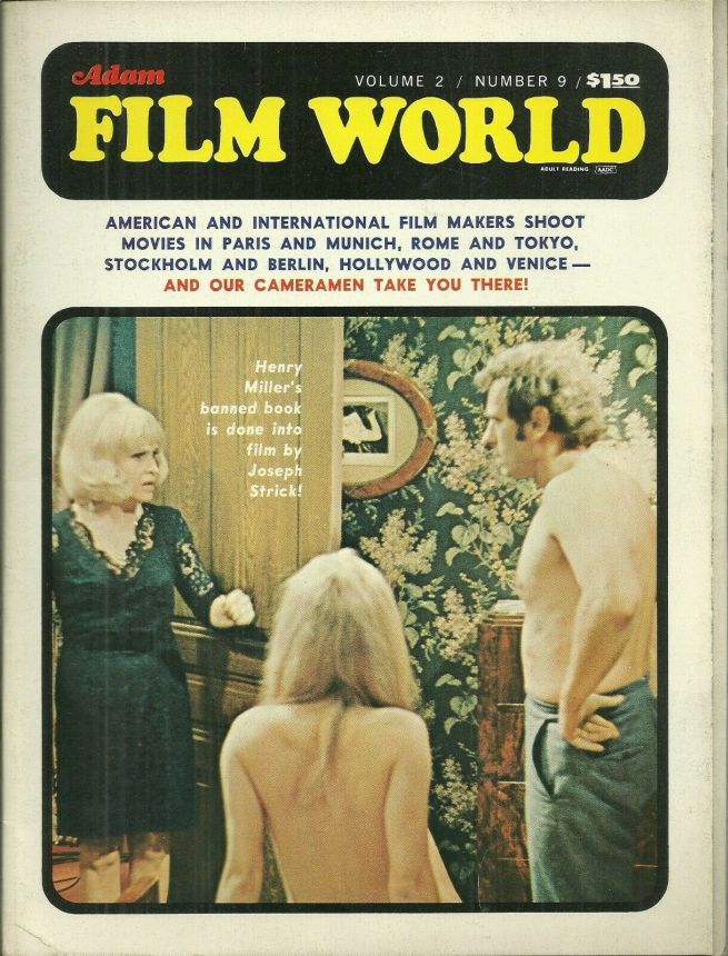 ADAM FILM WORLD magazine side cover Issue 21  Vol 2 # 9 November 1970