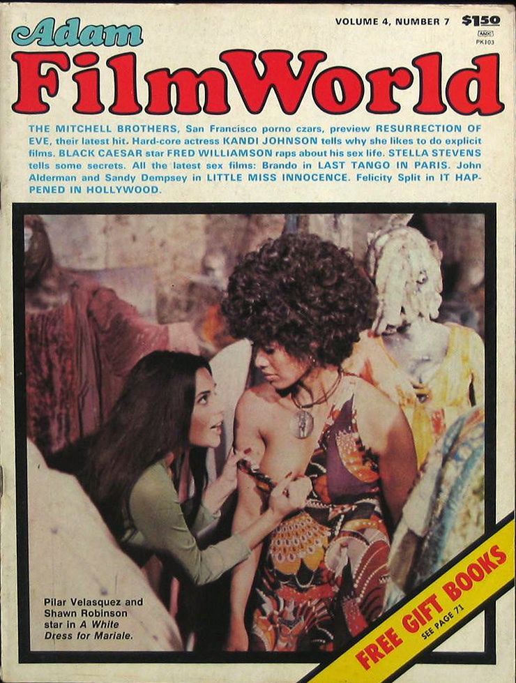 ADAM FILM WORLD magazine side cover Issue 43  Vol 4 # 7 August 1973