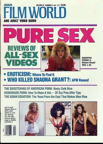 ADAM FILM WORLD magazine side cover Issue 134  Vol 12 # 4  1988
