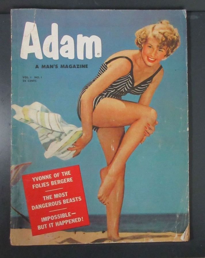 ADAM (Fawcett) magazine side cover  Vol 1 # 1  1952