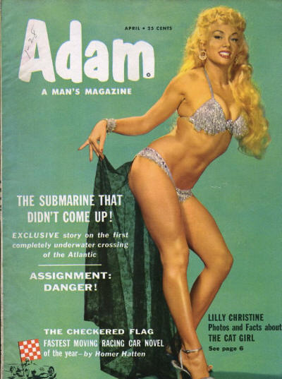 ADAM (Fawcett) magazine side cover April 1954