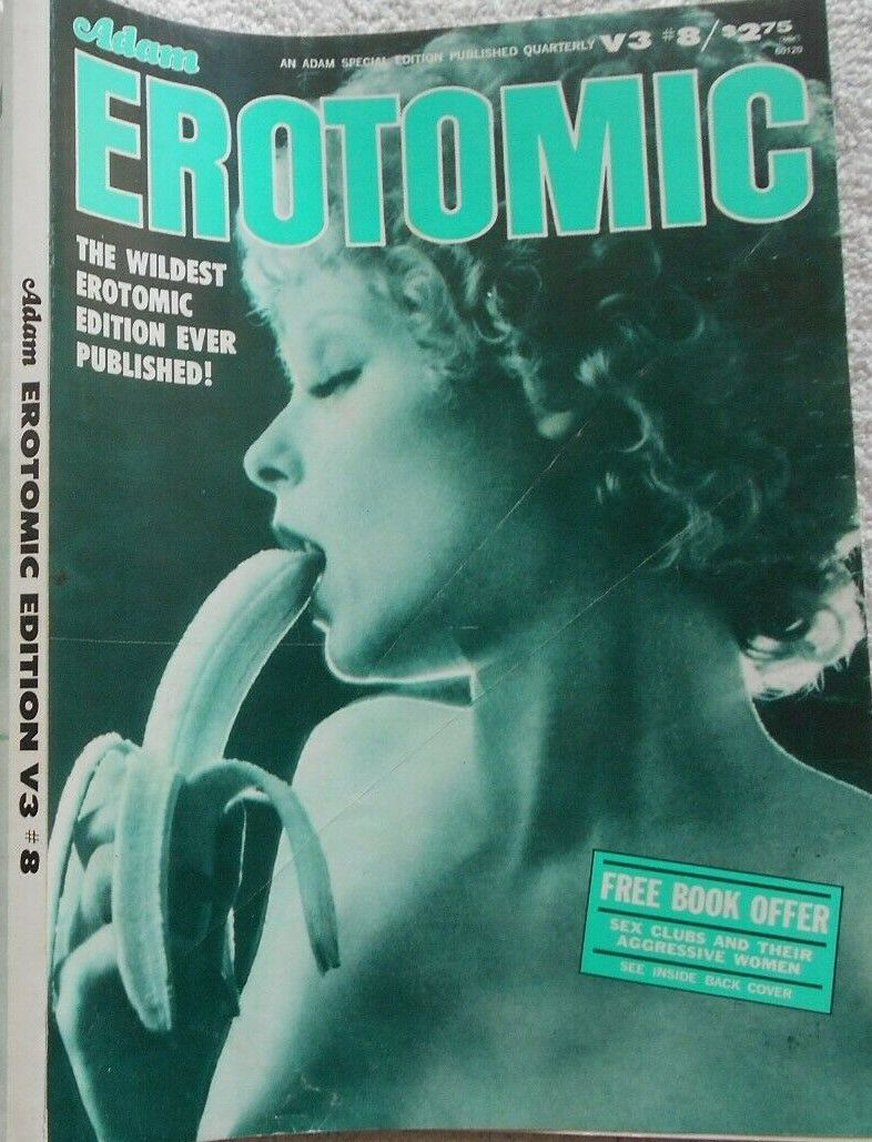 ADAM EROTOMIC magazine side cover Issue 8  Vol 3 No  8  September 1977