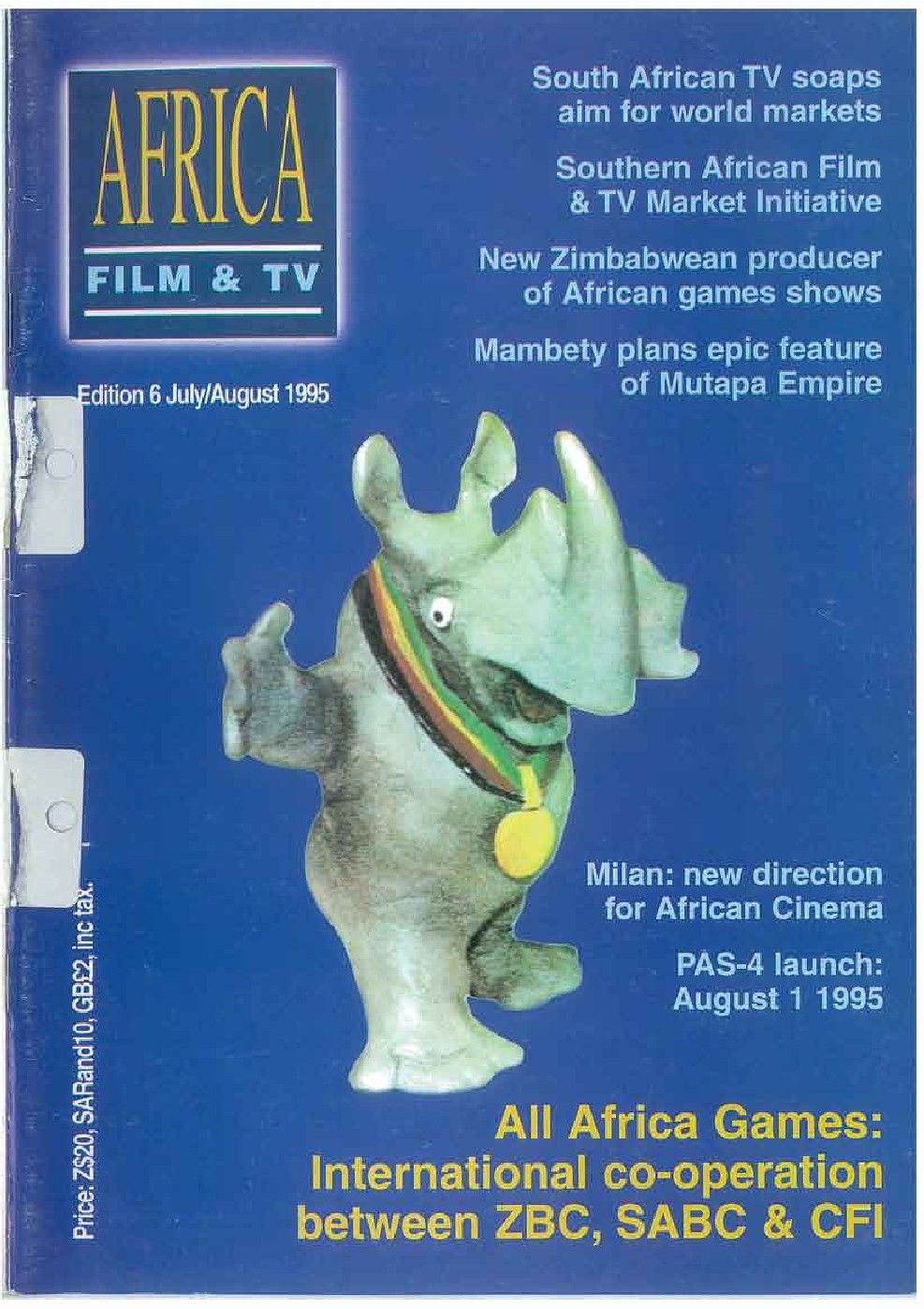 AFRICAN FILM AND TV magazine side cover Issue 6  July/August 1995