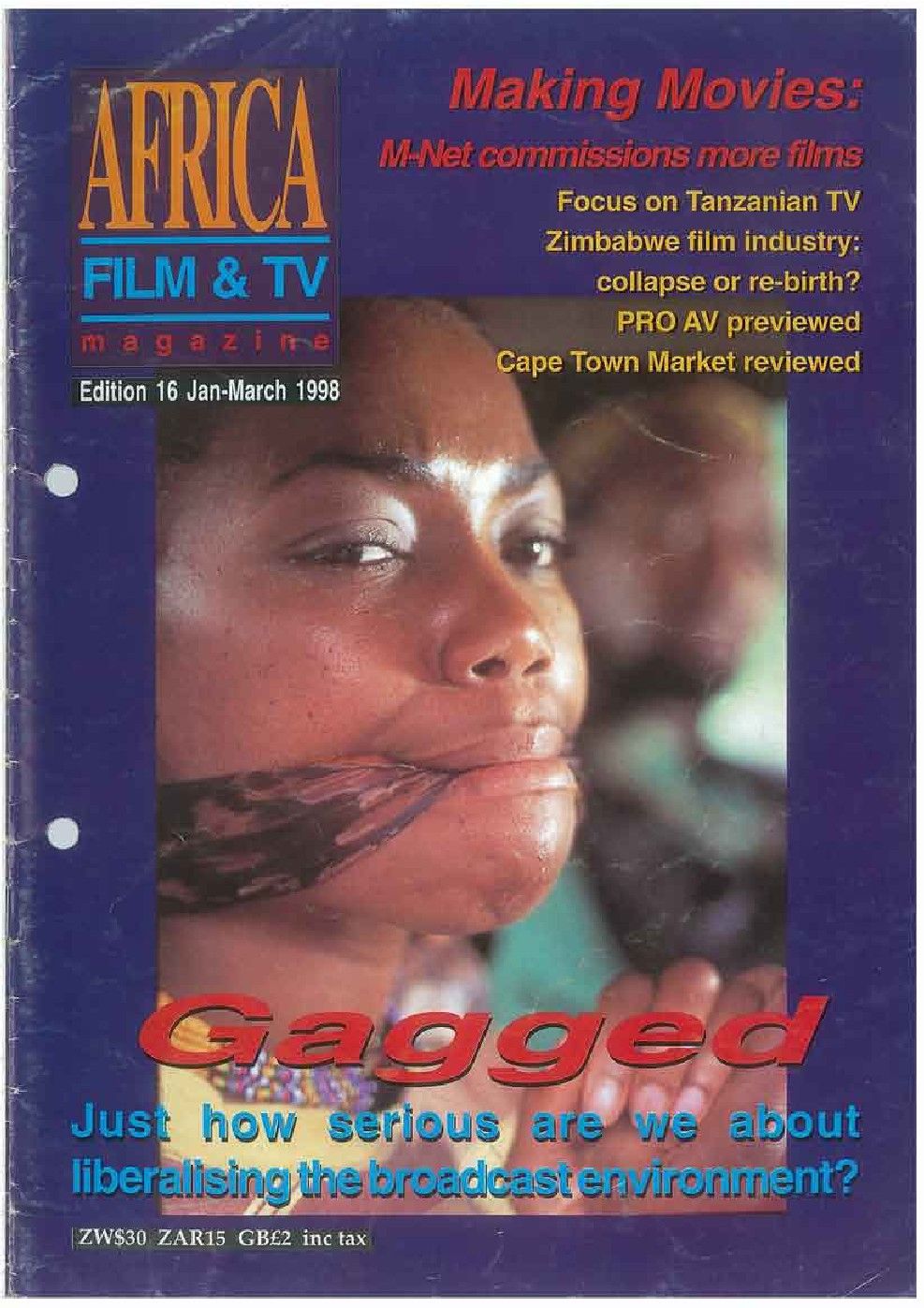 AFRICAN FILM AND TV magazine side cover Issue 16  January/March 1998
