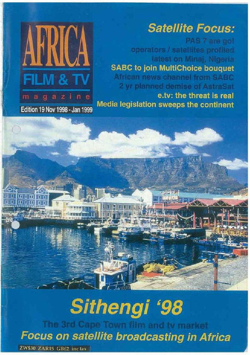 AFRICAN FILM AND TV magazine side cover Issue 19  November 1998/ January 1999 