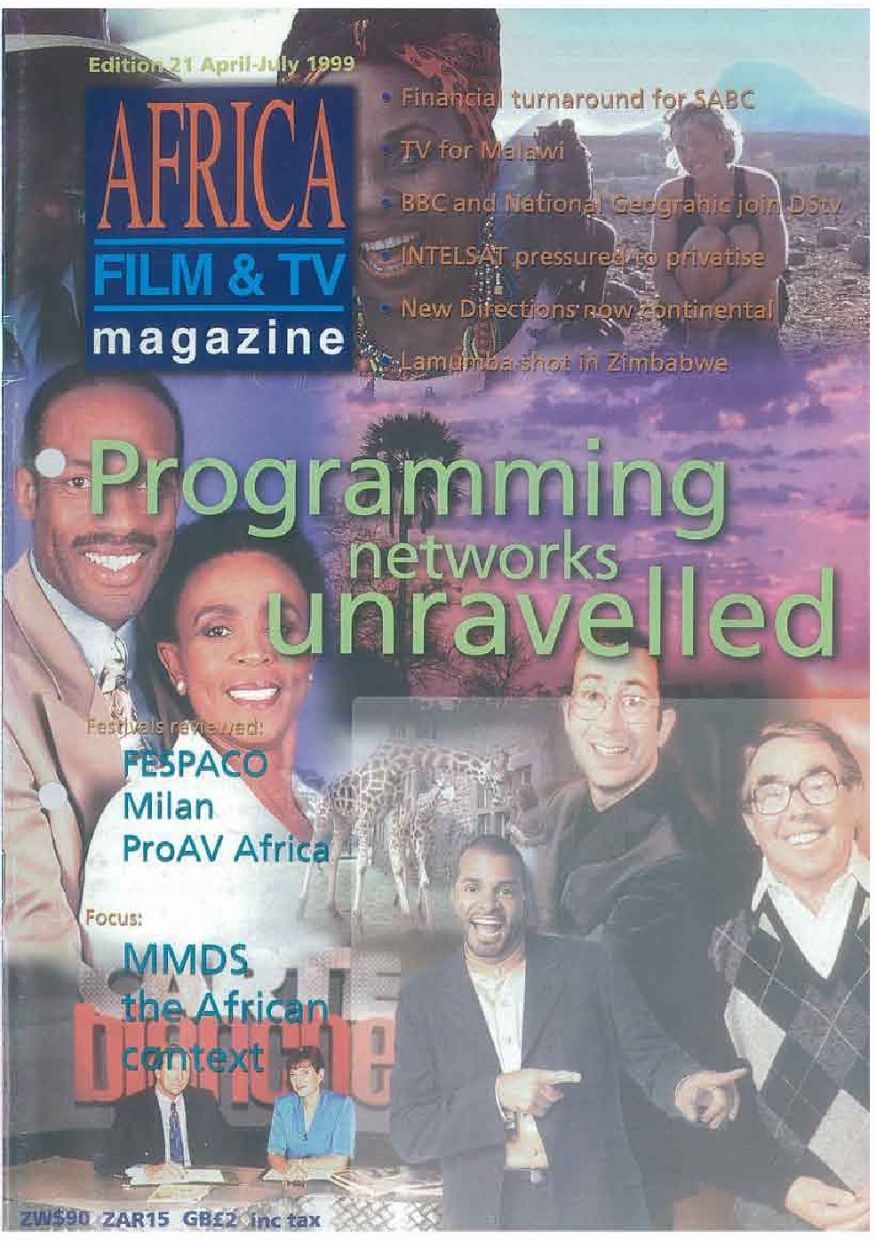 AFRICAN FILM AND TV magazine side cover Issue 21  April/July 1999