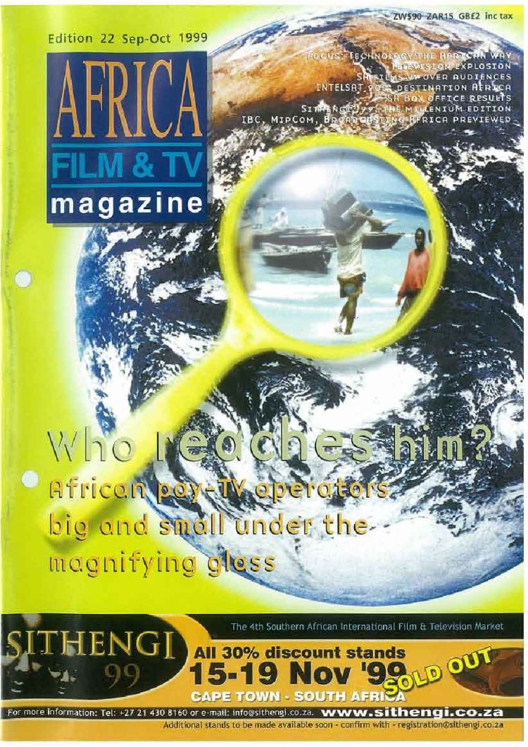 AFRICAN FILM AND TV magazine side cover Issue 22  September/October 1999