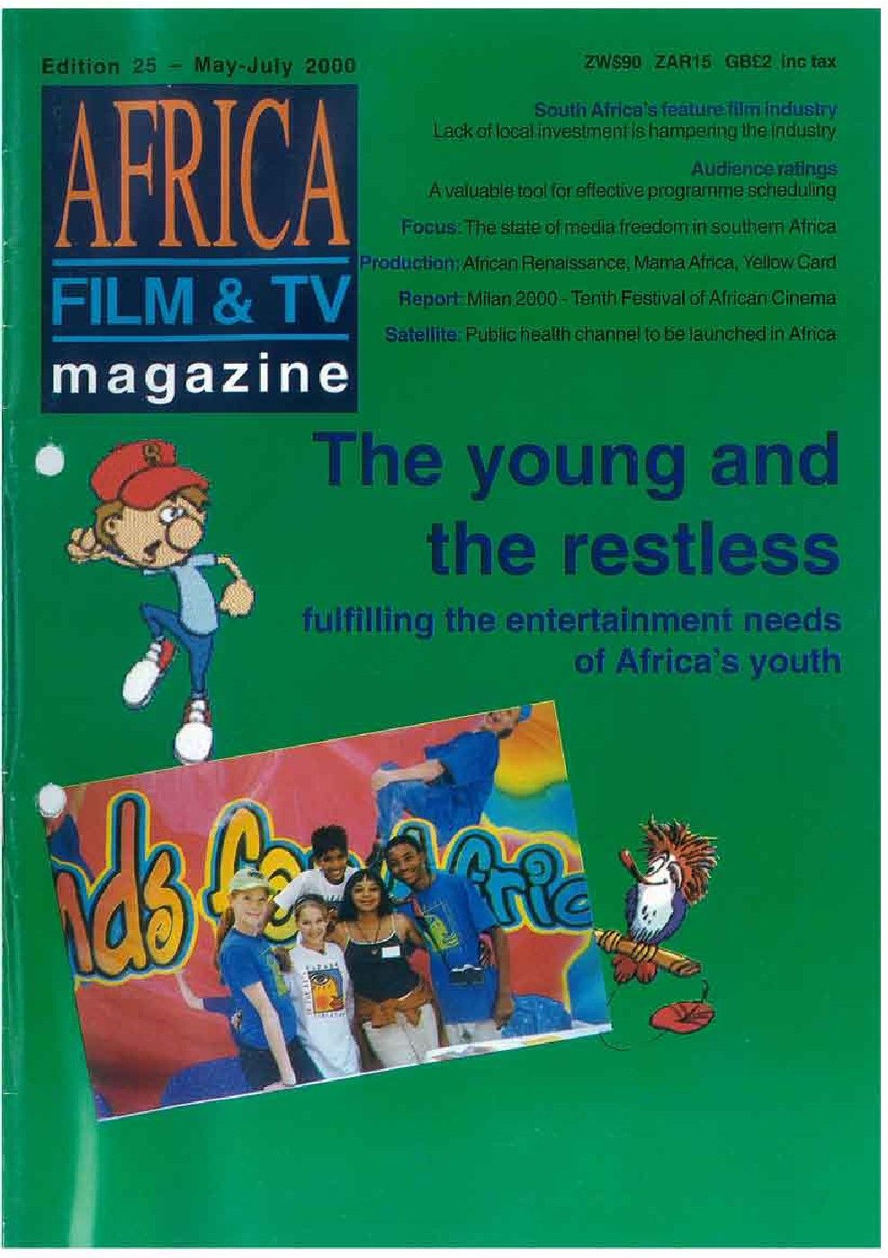 AFRICAN FILM AND TV magazine side cover Issue 25  May/July 2000