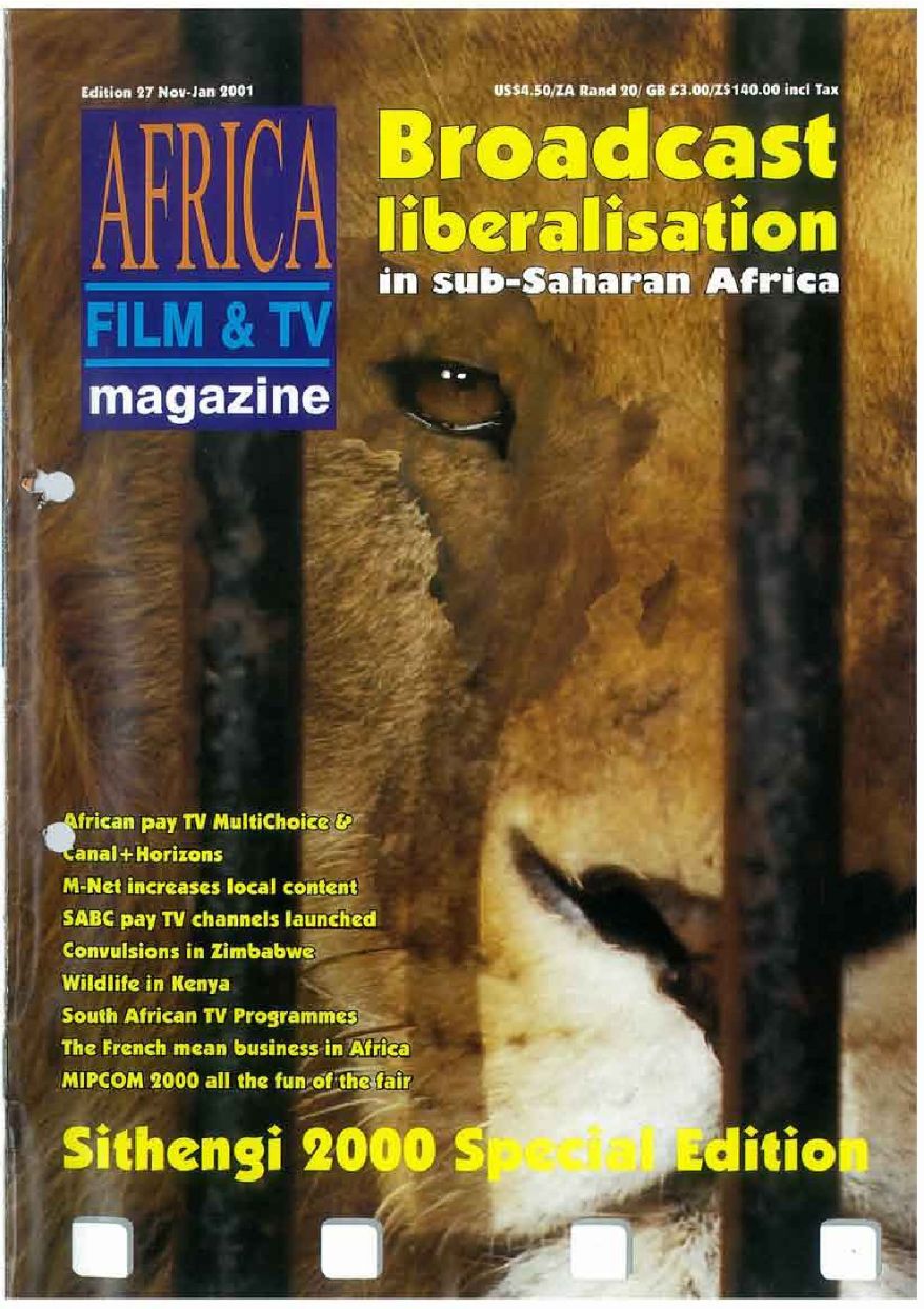 AFRICAN FILM AND TV magazine side cover Issue 27  November 2000/ January 2001 