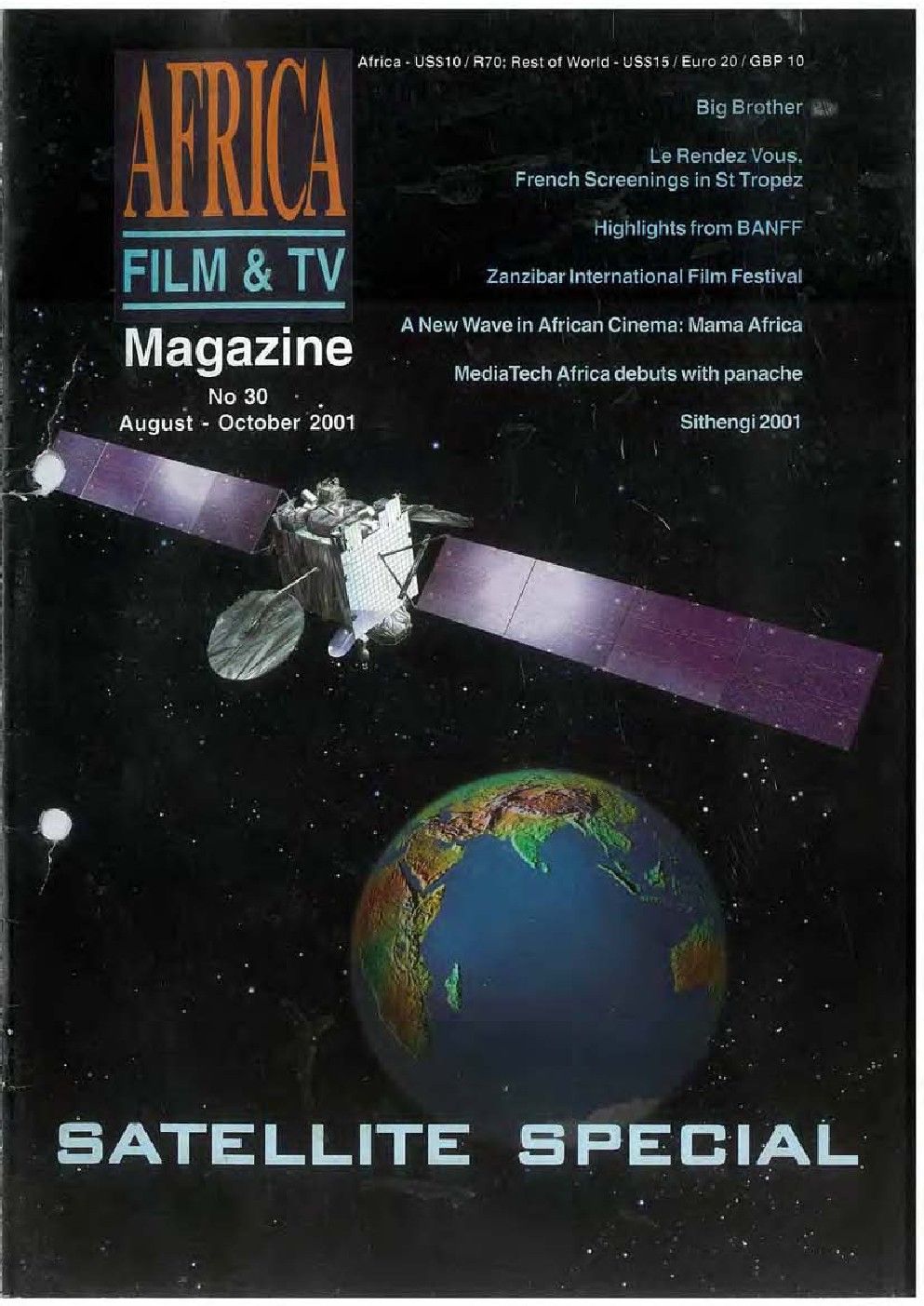 AFRICAN FILM AND TV magazine side cover Issue 30  August/October 2001