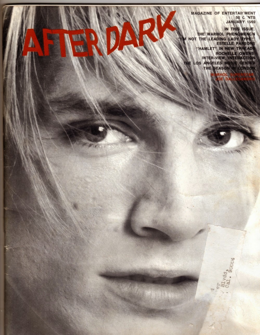 AFTER DARK magazine side cover January 1969