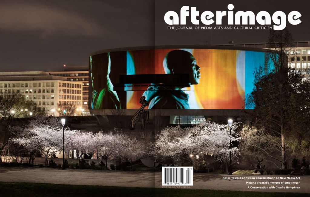 AFTERIMAGE magazine side cover  Vol 40 # 1 July/August 2012