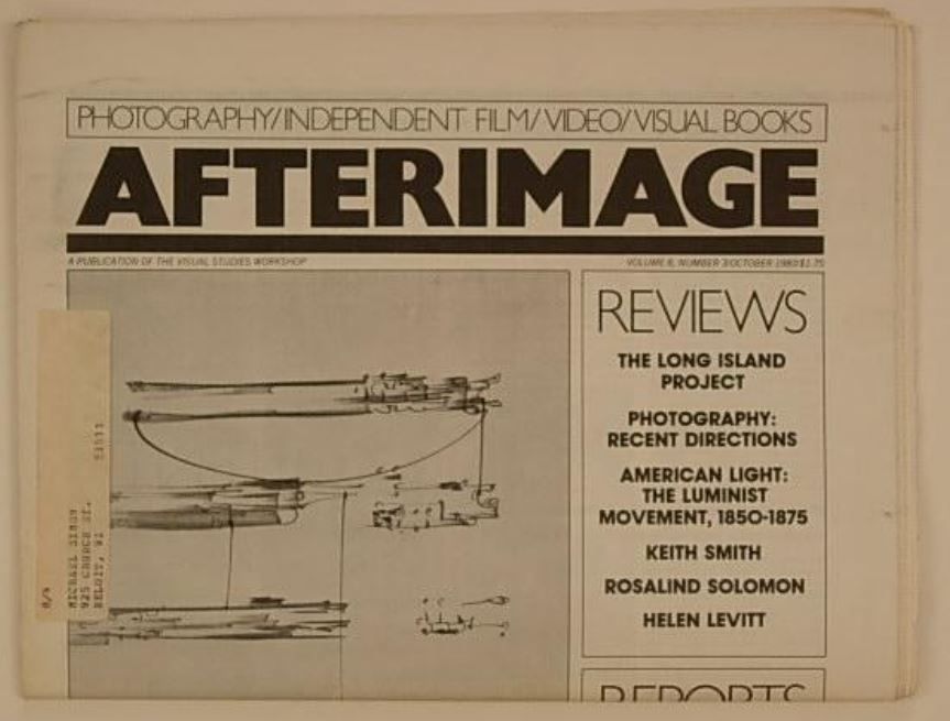 AFTERIMAGE magazine side cover  Vol 8 # 3 October 1980