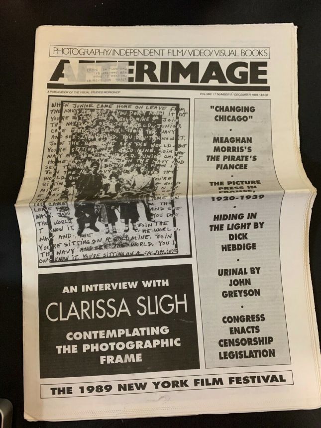 AFTERIMAGE magazine side cover  December 1989