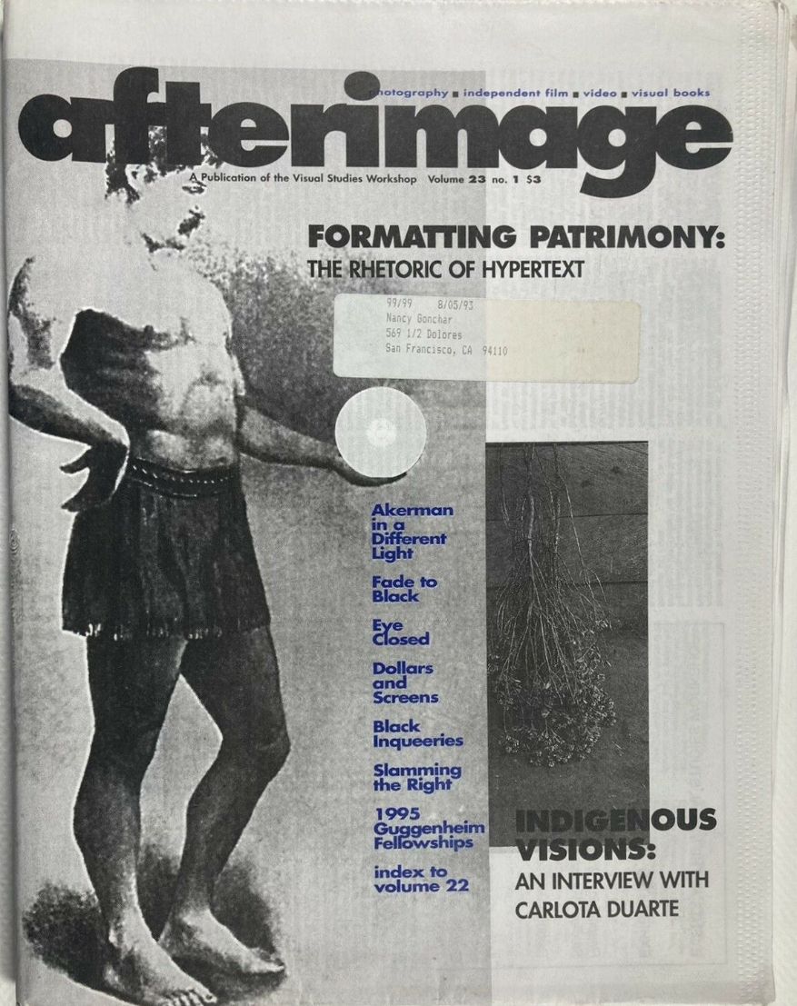 AFTERIMAGE magazine side cover  Vol 23 No  1  June 1995