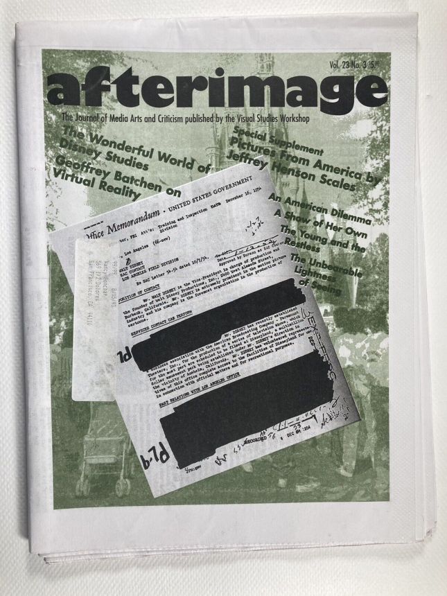AFTERIMAGE magazine side cover  November/December 1995