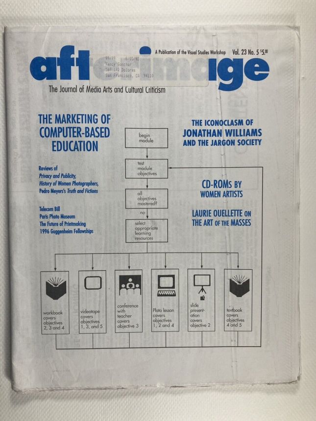 AFTERIMAGE magazine side cover  March/April 1996