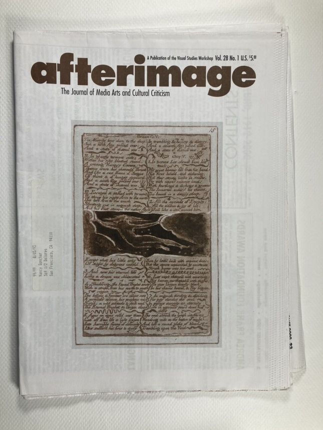 AFTERIMAGE magazine side cover  July/August 2000