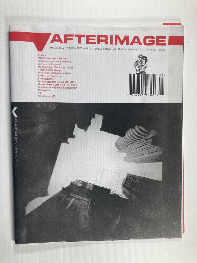 AFTERIMAGE magazine side cover  January/February 2002