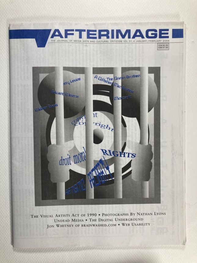 AFTERIMAGE magazine side cover  January/February 2004