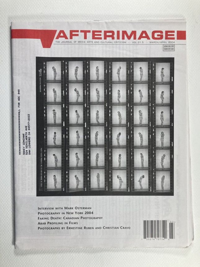 AFTERIMAGE magazine side cover  March/April 2004