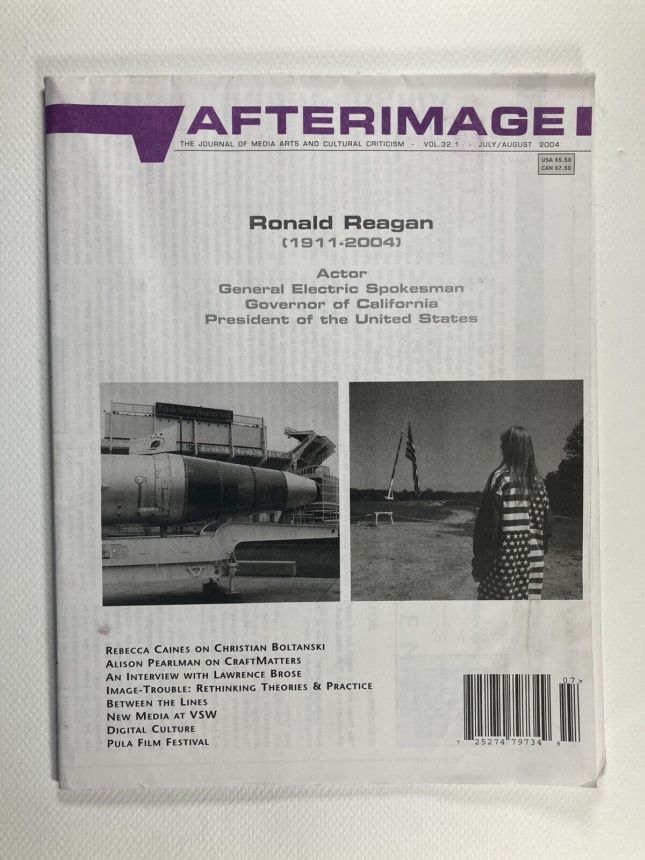 AFTERIMAGE magazine side cover  July/August 2004
