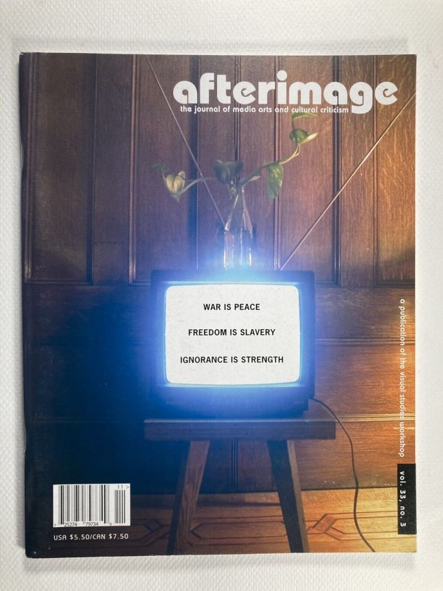 AFTERIMAGE magazine side cover  November/December 2005
