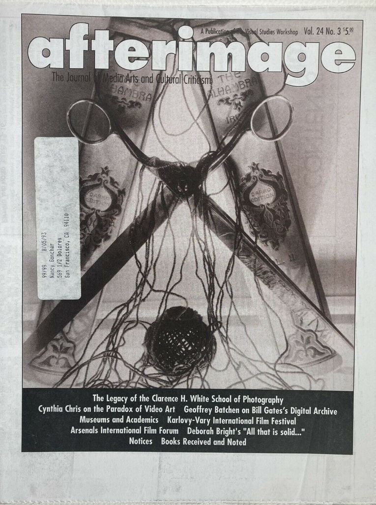 AFTERIMAGE magazine side cover  Vol 24 No  3  May/June 1996