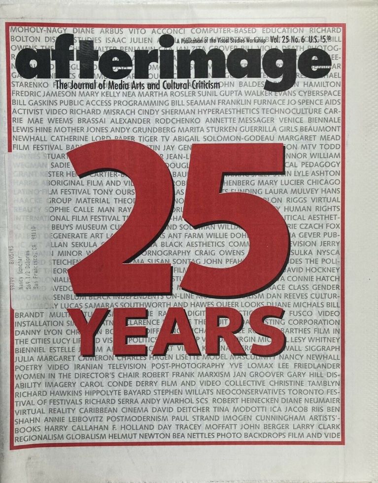 AFTERIMAGE magazine side cover  Vol 25 No  6  May/June 1998