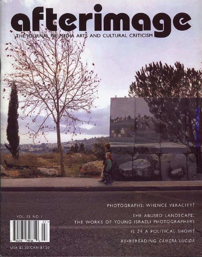 AFTERIMAGE magazine side cover  Vol 35 No  1  July/August 2007