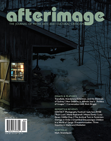 AFTERIMAGE magazine side cover  Vol 42 #2  