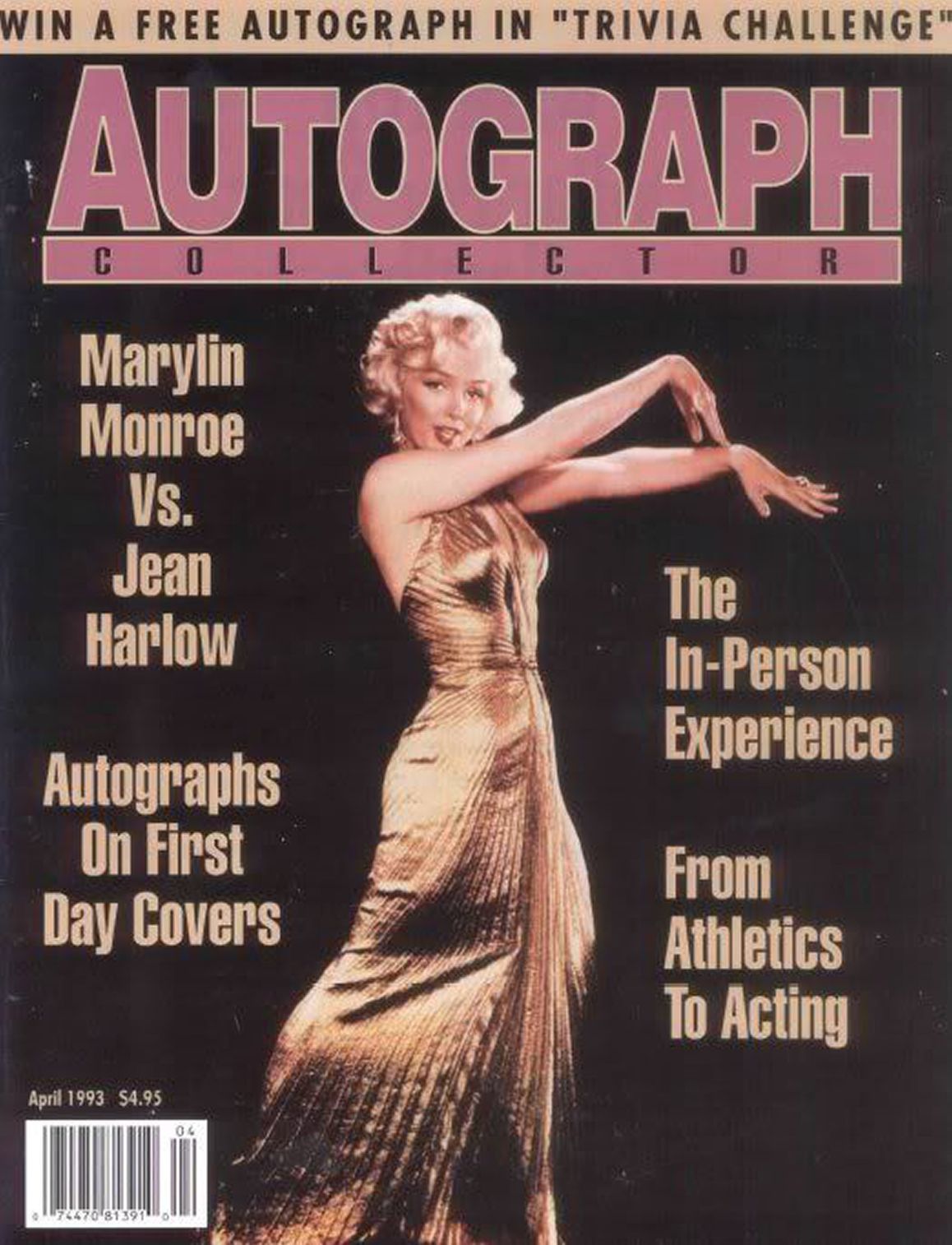 AUTOGRAPH COLLECTOR magazine side cover  April 1993