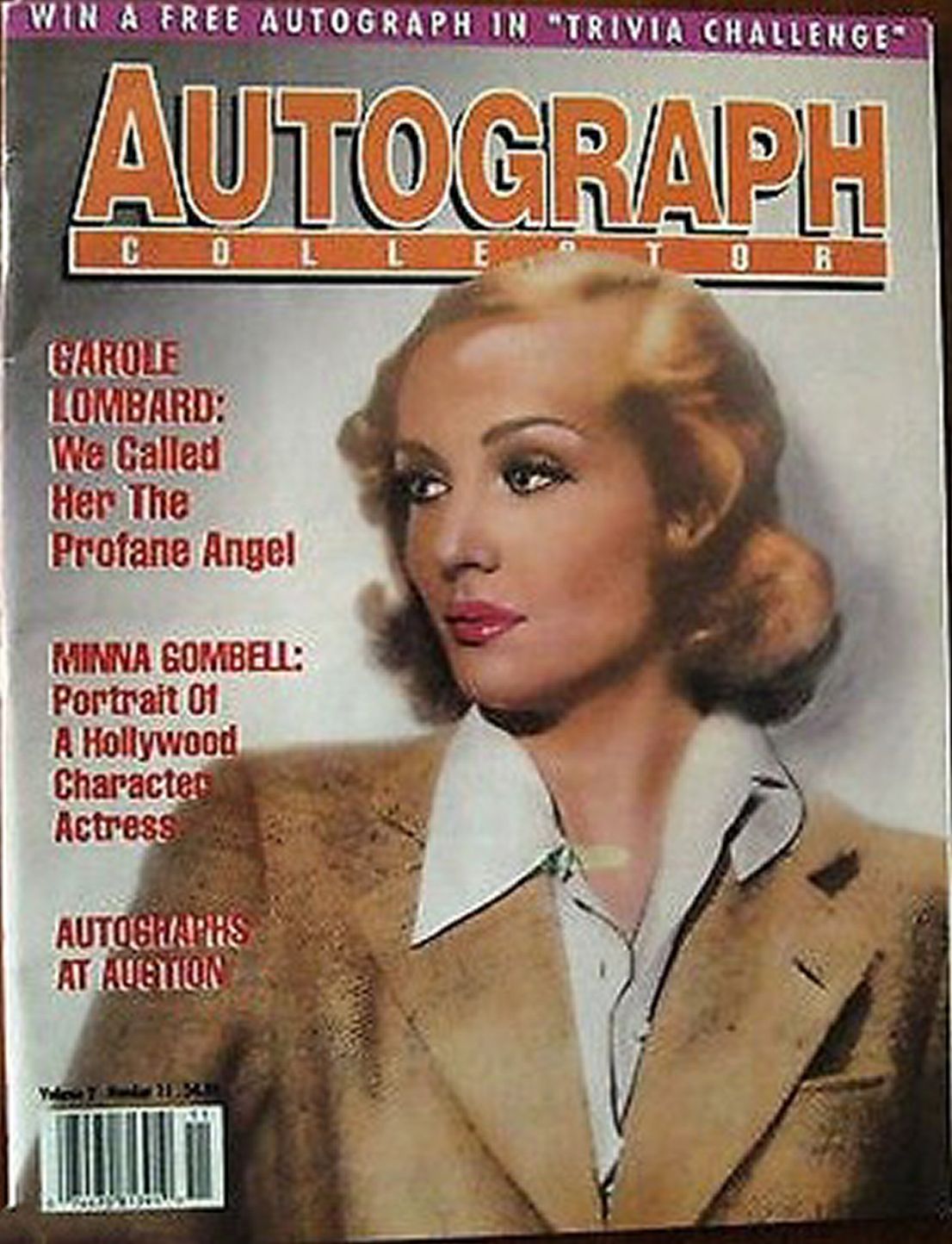 AUTOGRAPH COLLECTOR magazine side cover  November 1993