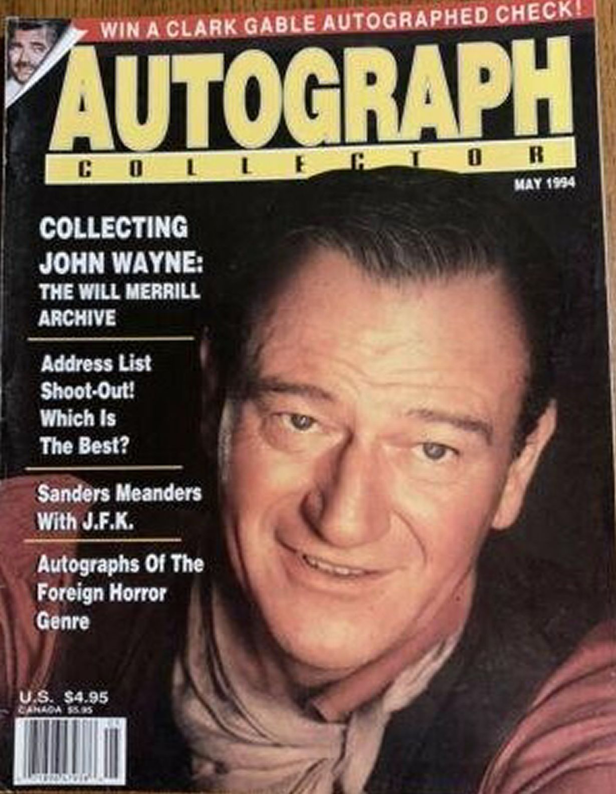 AUTOGRAPH COLLECTOR magazine side cover  May 1994