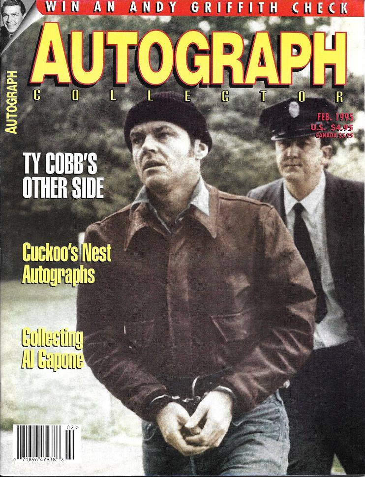 AUTOGRAPH COLLECTOR magazine side cover  February 1995