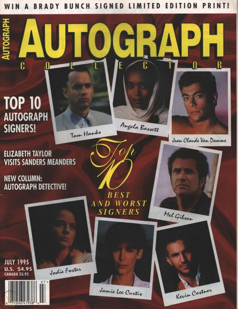 AUTOGRAPH COLLECTOR magazine side cover  July 1995