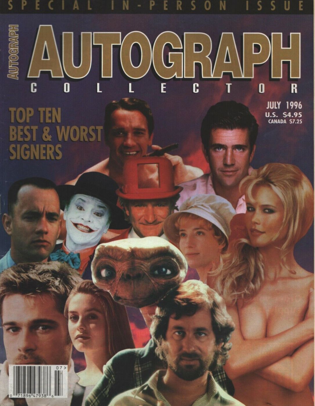 AUTOGRAPH COLLECTOR magazine side cover  July 1996