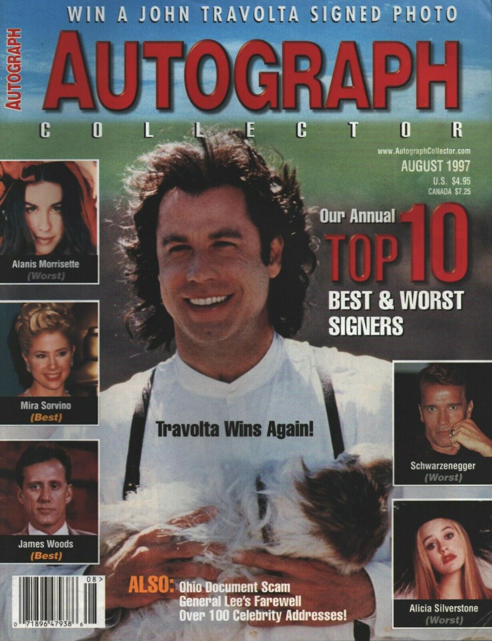 AUTOGRAPH COLLECTOR magazine side cover  August 1997